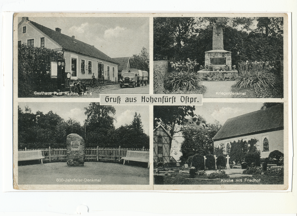 Hohenfürst, Gasthaus, Kriegerdenkmal, Denkmal 600 Jahrfeier, Kirche mit Friedhof