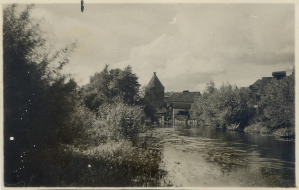 Guttstadt, Blick über die Alle zum Storchenturm