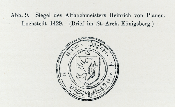 Lochstädt, Ordensschloss, Siegel des Althochmeisters Heinrich von Plauen