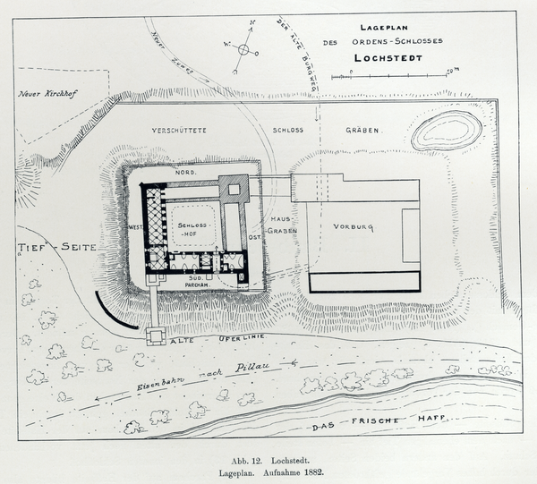 Lochstädt, Ordensschloss, Lageplan