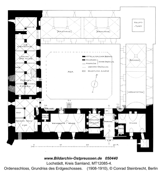 Lochstädt, Ordensschloss, Grundriss des Erdgeschosses