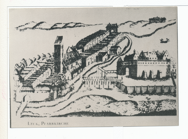 Lyck, Kupferstich der Pfarrkirche