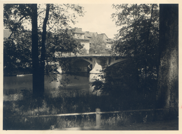 Gumbinnen, Flußpartie mit Blauer Brücke