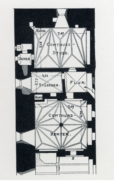 Lochstädt, Ordensschloss, Grundriss des Gebietiger-Gemachs