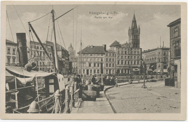 Königsberg, Hundegatt, Blick von der Straße "Kai" auf das Schloss