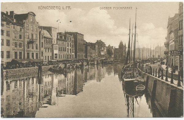 Königsberg, Blick von der Krämerbrücke auf den Unteren Fischmarkt