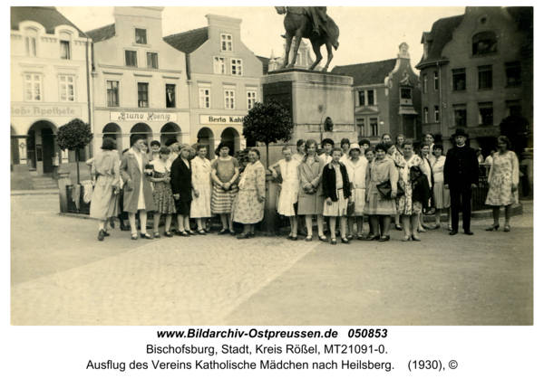 Bischofsburg, Ausflug des Vereins Katholische Mädchen nach Heilsberg