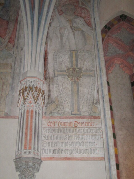 Marienburg (Malbork), Schloß, St. Annenkapelle, Wandmalerei, Abbild des Hochmeister Heinrich Dusemer