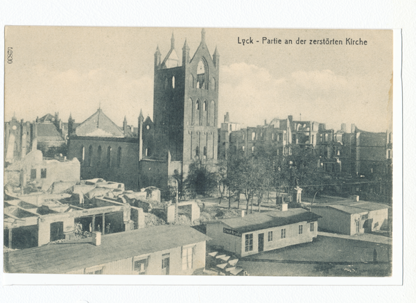 Lyck, Partie an der zerstörten Kirche