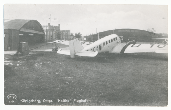 Königsberg (Pr.), Kalthof, Flughafen Devau, Junkers G24 auf dem Flugfeld