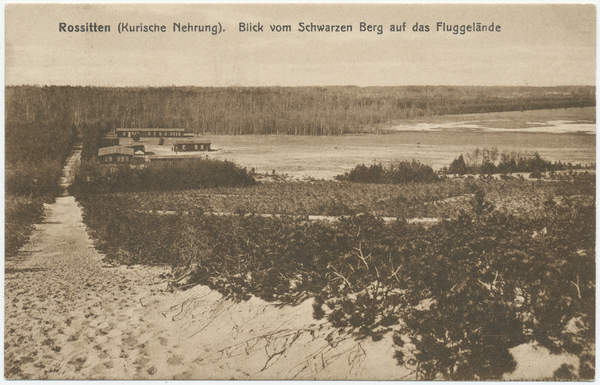 Rossitten Kr. Samland, Segelfliegerschule, Blick vom Schwarzen Berg auf das Fluggelände