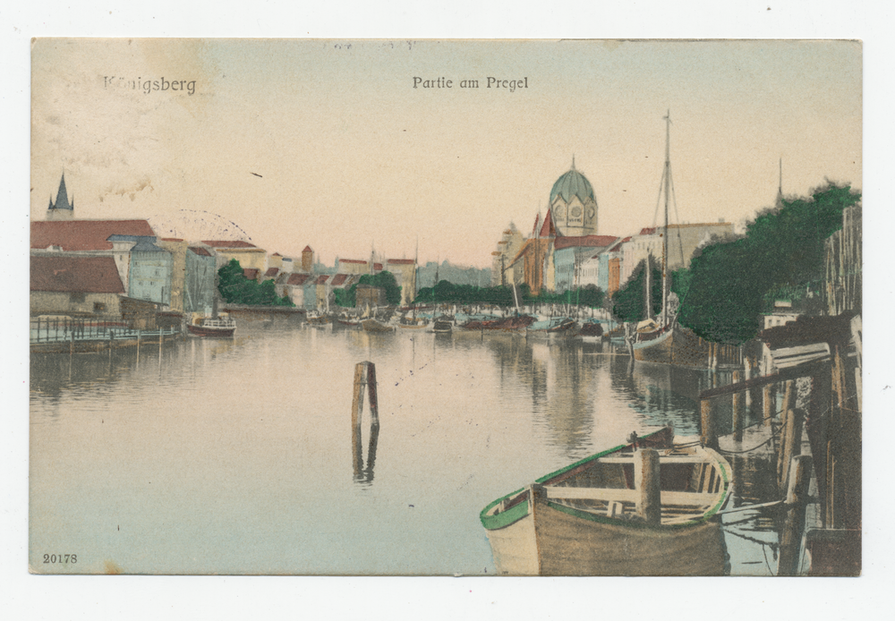 Königsberg (Pr.), Pregel mit Blick auf die Synagoge