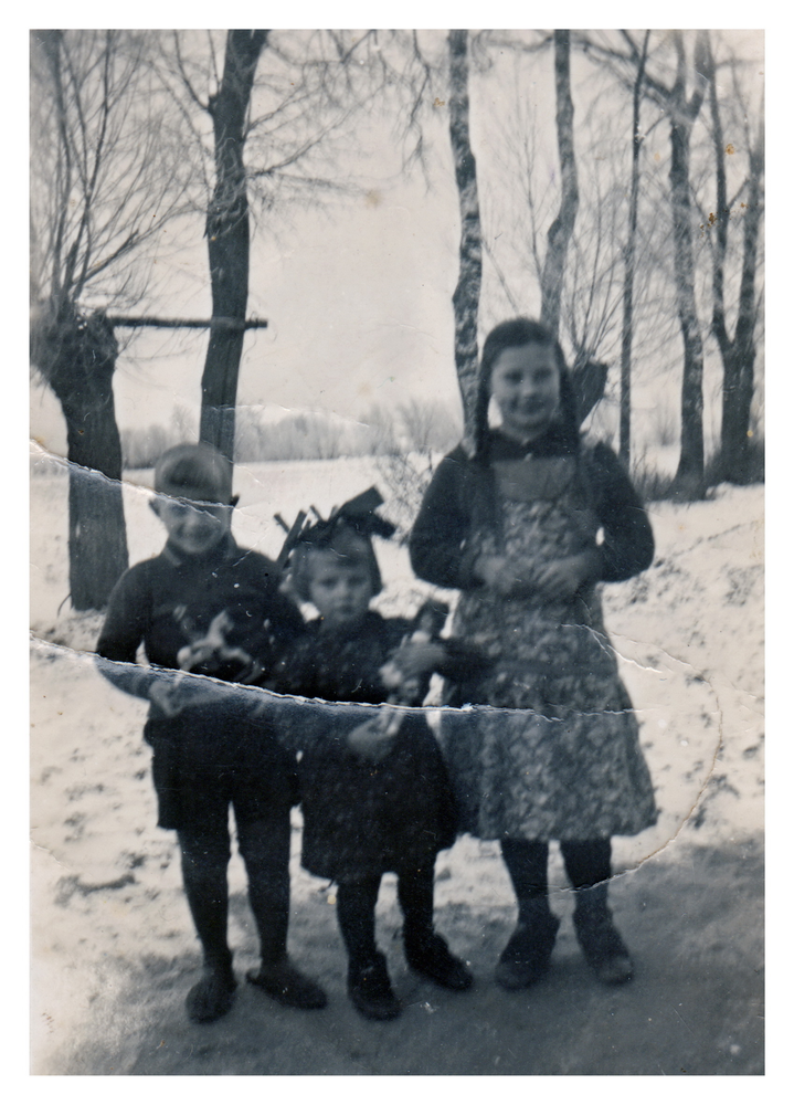 Lischau, Geschwister Altendorf im Winter