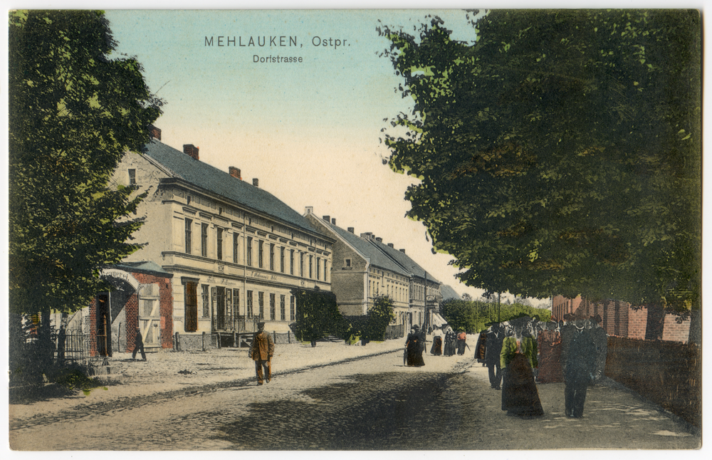 Mehlauken, Dorfstraße mit Hoffmanns Hotel