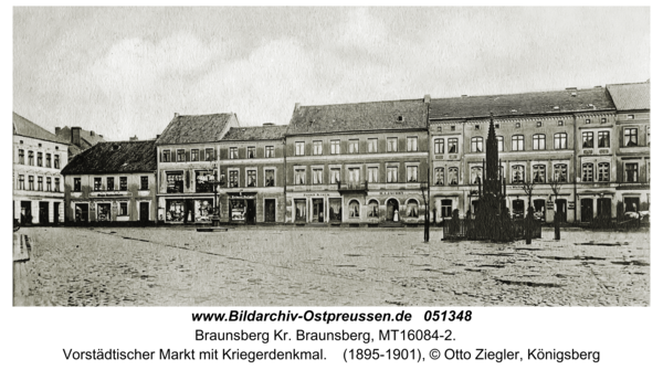 Braunsberg, Vorstädtischer Markt mit Kriegerdenkmal