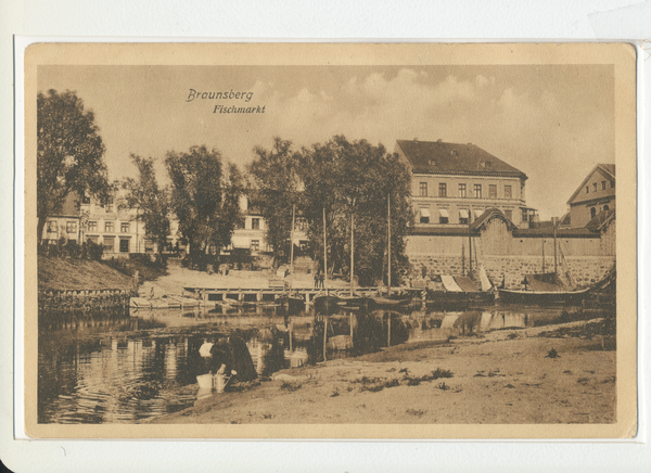 Braunsberg, Blick über die Passarge zum Fischmarkt