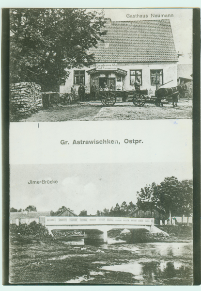 Großastrau, Gasthaus Neumann und Ilme-Brücke