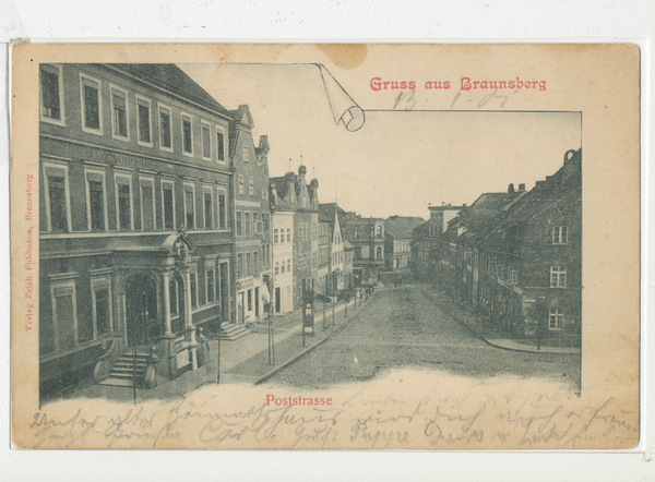 Braunsberg, Poststraße mit Kaiserlichem Postamt