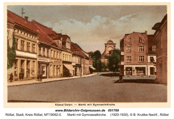 Rößel, Markt mit Gymnasialkirche