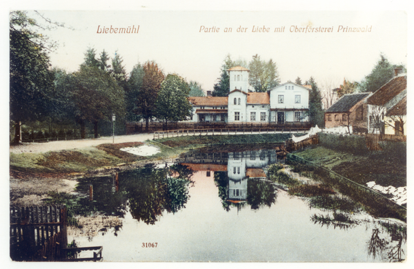 Liebemühl, Partie an der Liebe mit Oberförsterei Prinzwald