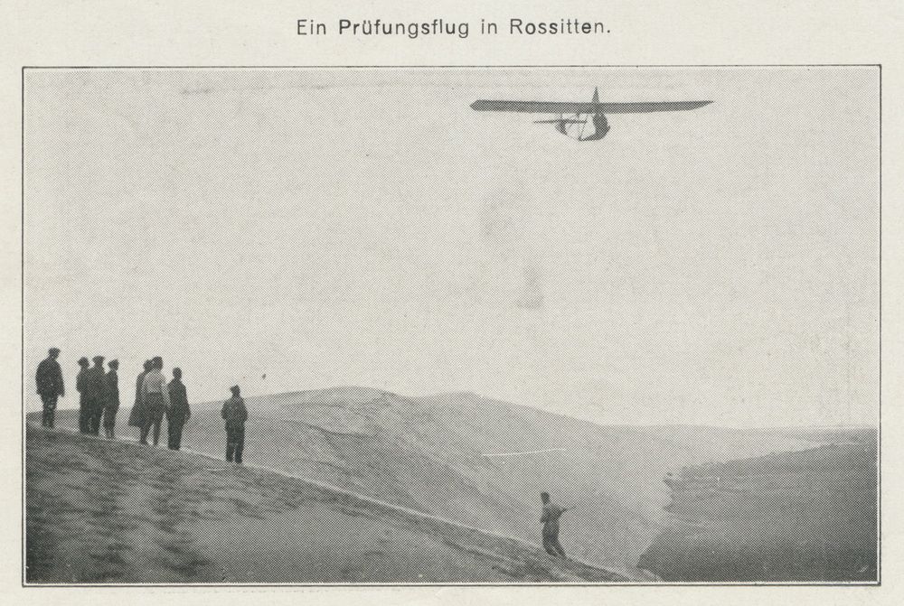 Rossitten Kr. Samland, Prüfungsflug über den Dünen