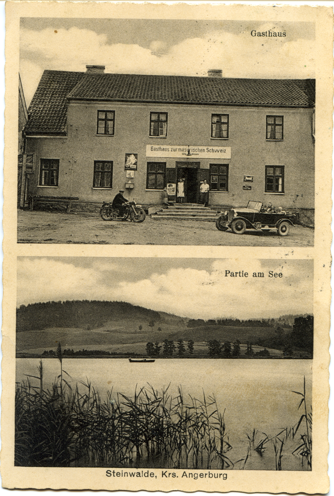 Steinwalde Kr. Angerburg, Gasthaus, Partie am See