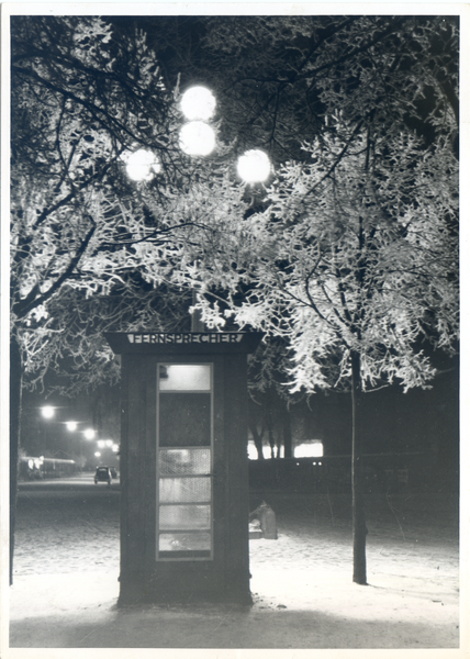 Lötzen, Telefonzelle auf dem Marktplatz