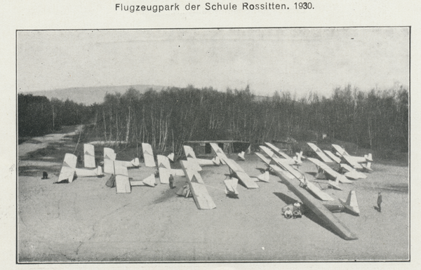 Rossitten Kr. Samland, Segelfliegerschule, Flugzeugpark