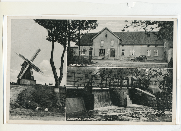 Sobiechen, Mühle, Gasthaus A. Sperling, Kraftwerk Launingken