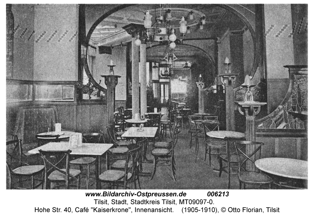 Tilsit, Hohe Str. 40, Café "Kaiserkrone", Innenansicht