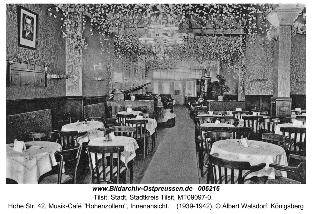 Tilsit, Hohe Str. 42, Musik-Café "Hohenzollern", Innenansicht