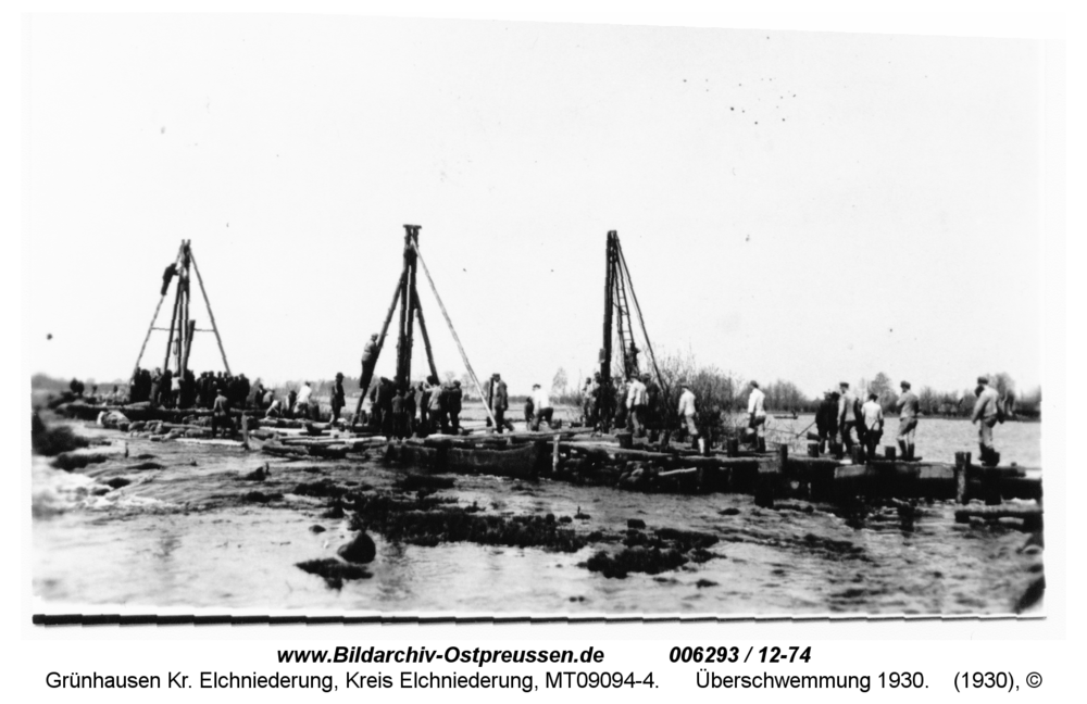 Grünhausen, Überschwemmung 1930