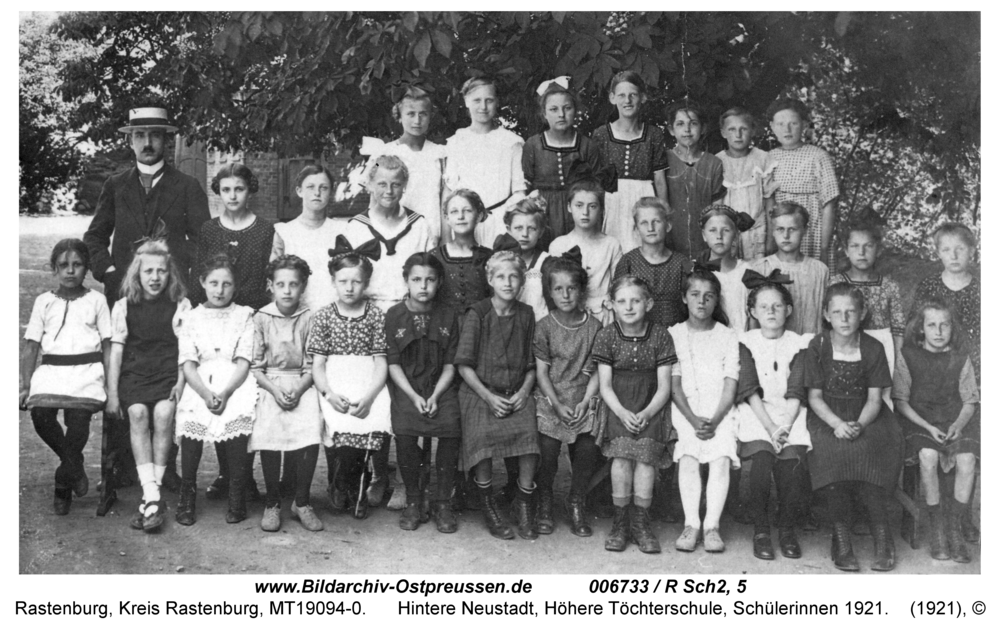 Rastenburg, Hintere Neustadt, Höhere Töchterschule, Schülerinnen 1921