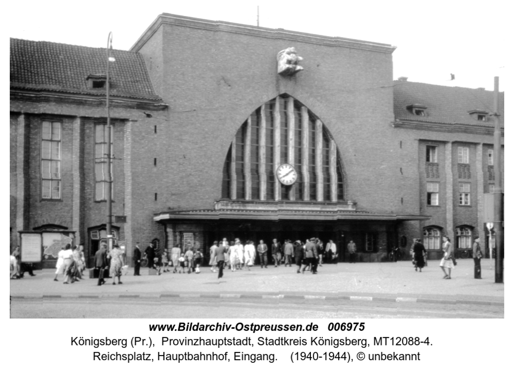 Königsberg, Reichsplatz, Hauptbahnhof, Eingang