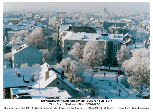 Tilsit, Blick in die Hohe Str., früherer Standort der Litauischen Kirche