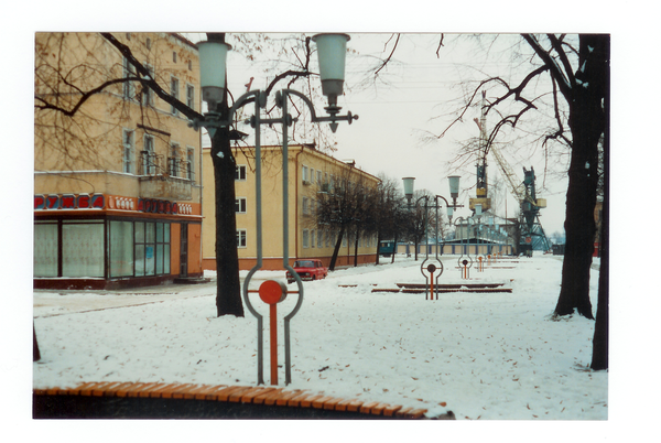 Tilsit, Schenkendorfplatz mit dem Café "Druschba"