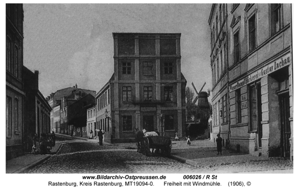 Rastenburg, Freiheit, Haus Herzberg und Windmühle