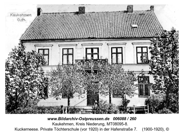 Kuckerneese. Private Töchterschule (vor 1920) in der Hafenstraße 7