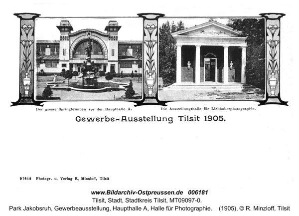 Tilsit, Park Jakobsruh, Gewerbeausstellung, Haupthalle A, Halle für Photographie