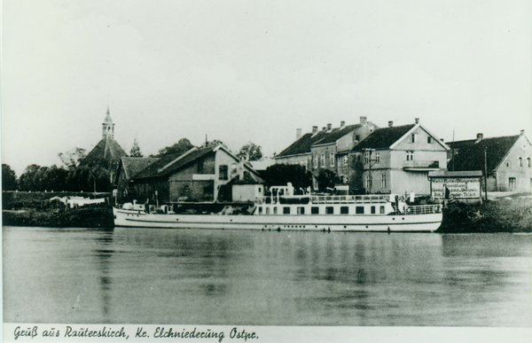 Rauterskirch,  Blick über die Gilge zum Ort und zur Kirche