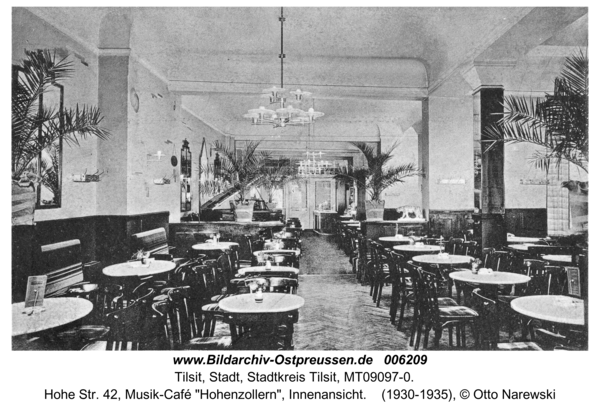 Tilsit, Hohe Str. 42, Musik-Café "Hohenzollern", Innenansicht