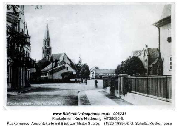 Kuckerneese. Ansichtskarte mit Blick zur Tilsiter Straße