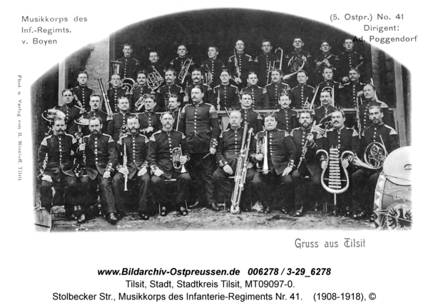 Tilsit, Stolbecker Str., Musikkorps des Infanterie-Regiments Nr. 41