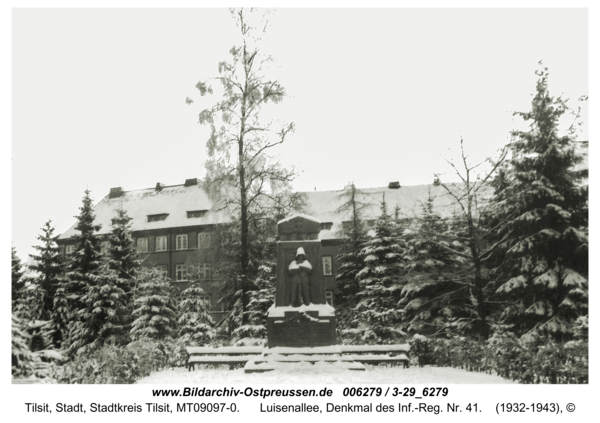 Tilsit, Luisenallee, Denkmal des Inf.-Reg. Nr. 41