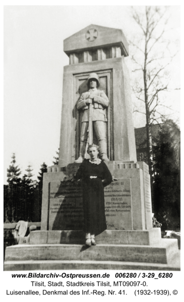 Tilsit, Luisenallee, Denkmal des Inf.-Reg. Nr. 41