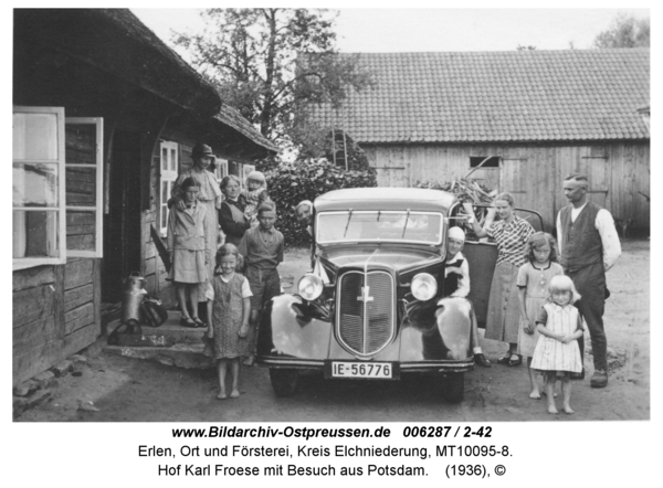 Erlen, Hof Karl Froese mit Besuch aus Potsdam