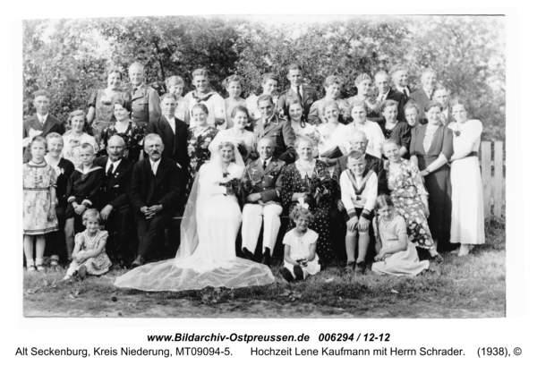 Alt Seckenburg, Hochzeit Lene Kaufmann mit Herrn Schrader