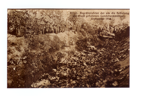 Tilsit, Waldfriedhof, Sept. 1914, Begräbnis der gefallenen Landsturmmänner