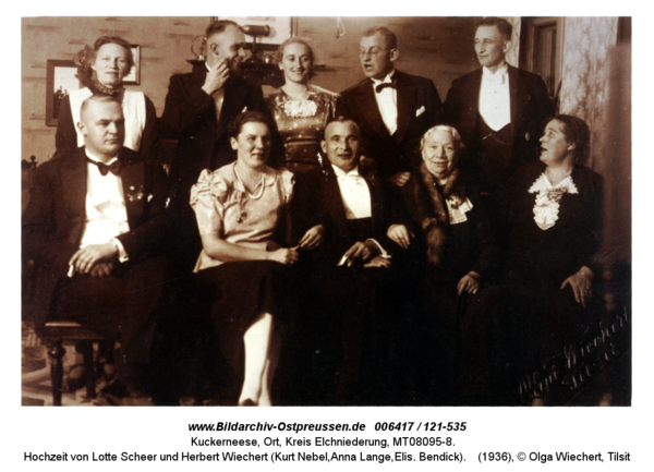 Kuckerneese, Hochzeit von Lotte Scheer und Herbert Wiechert (Kurt Nebel,Anna Lange,Elis. Bendick)