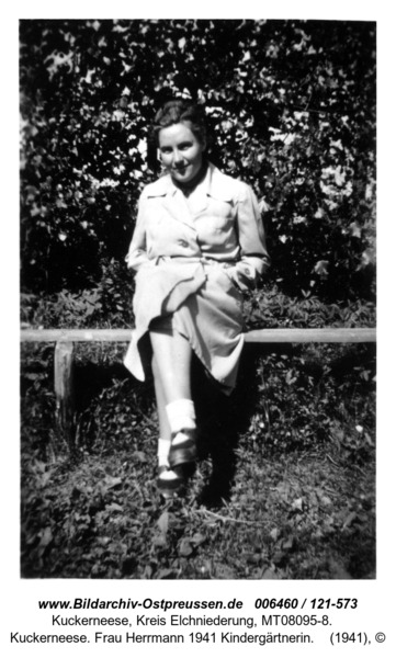Kuckerneese. Frau Herrmann 1941 Kindergärtnerin